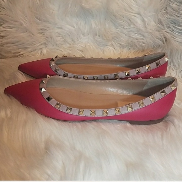 Valentino "Rockstud" 2017 Pink Flats - Picture 5 of 6